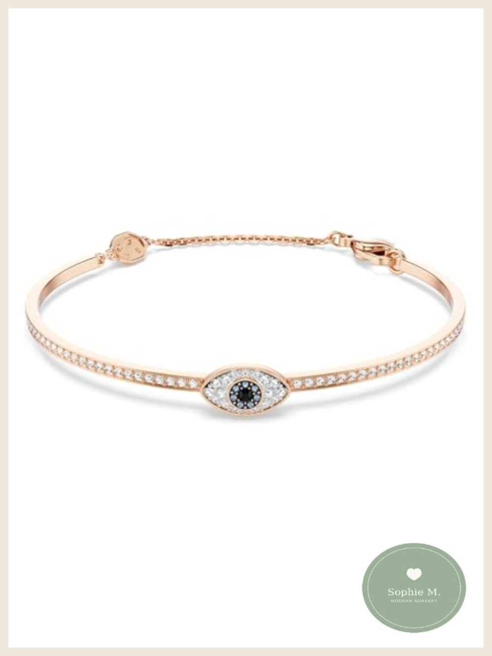 Rose Gold-Tone Plated Bangle Bracelet Adjustable Chain